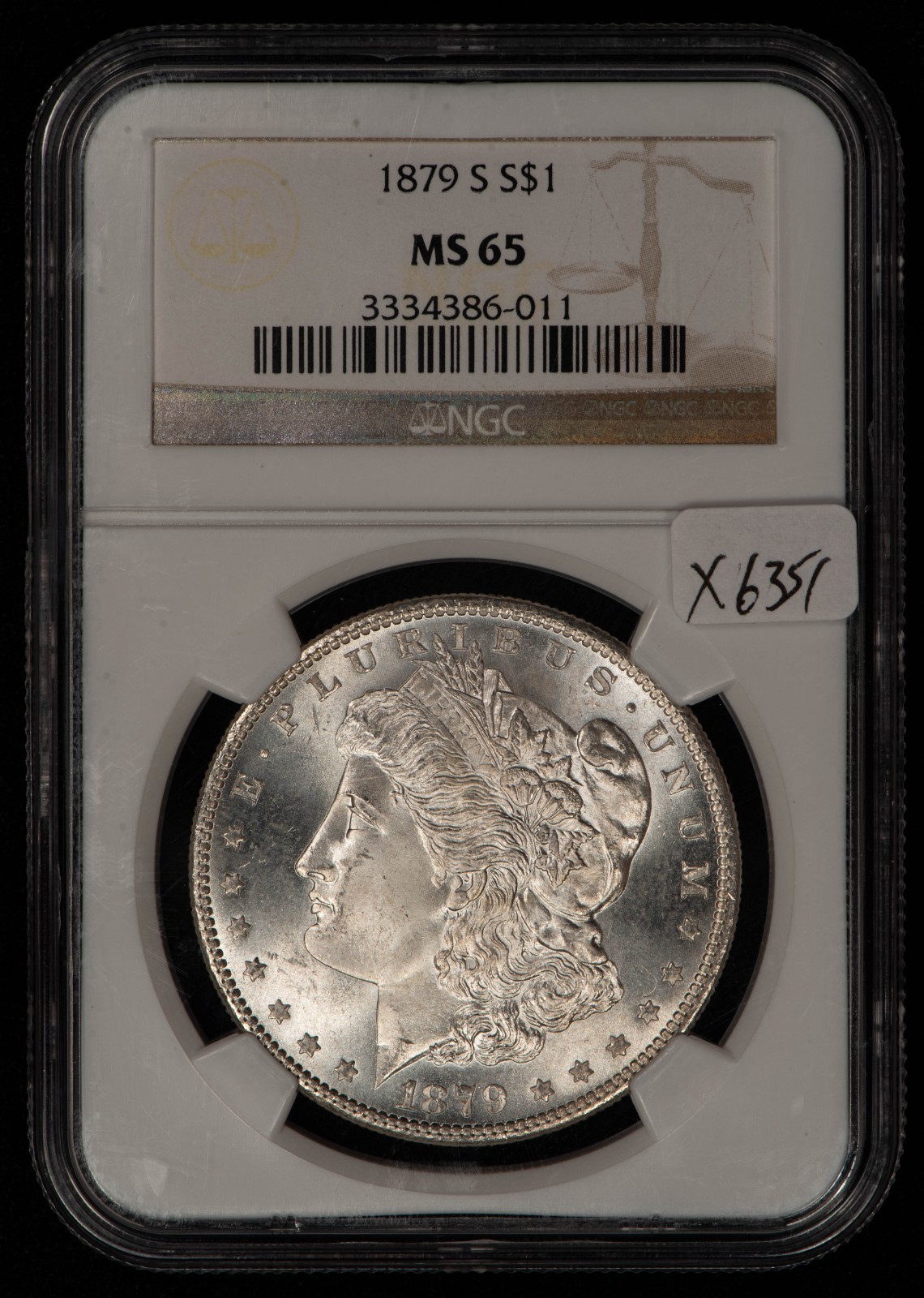 1879-S $1 Morgan Silver Dollar - Frosty PQ - NGC MS 65 - SKU-X6351