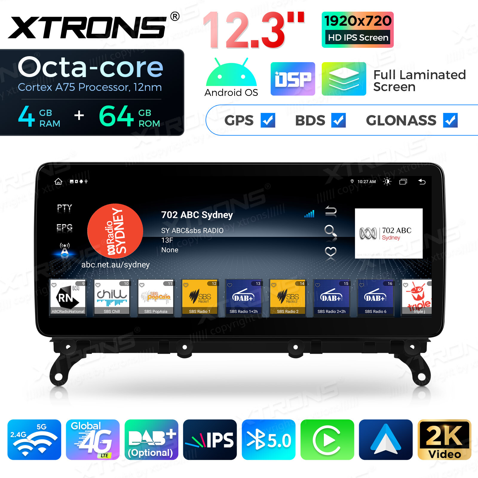 8-Core Android 14 4+64GB Car Play Stereo GPS Navi WIFI For BMW X3 F25 X4 F26 EVO