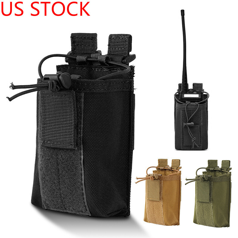 US Tactical Molle Radio Walkie Talkie Holder Bag Outdoor Military Magazine Pouch