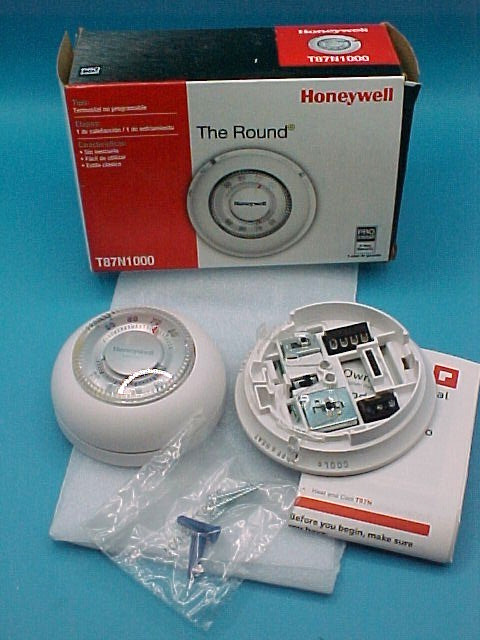 HONEYWELL NON PROGRAMMABLE THERMOSTAT THE ROUND WHITE T87N1000 SB