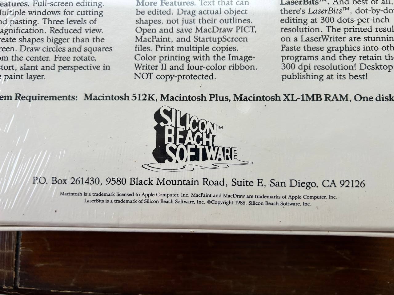 Super Paint Apple Macintosh silicon beach software. New factory sealed.