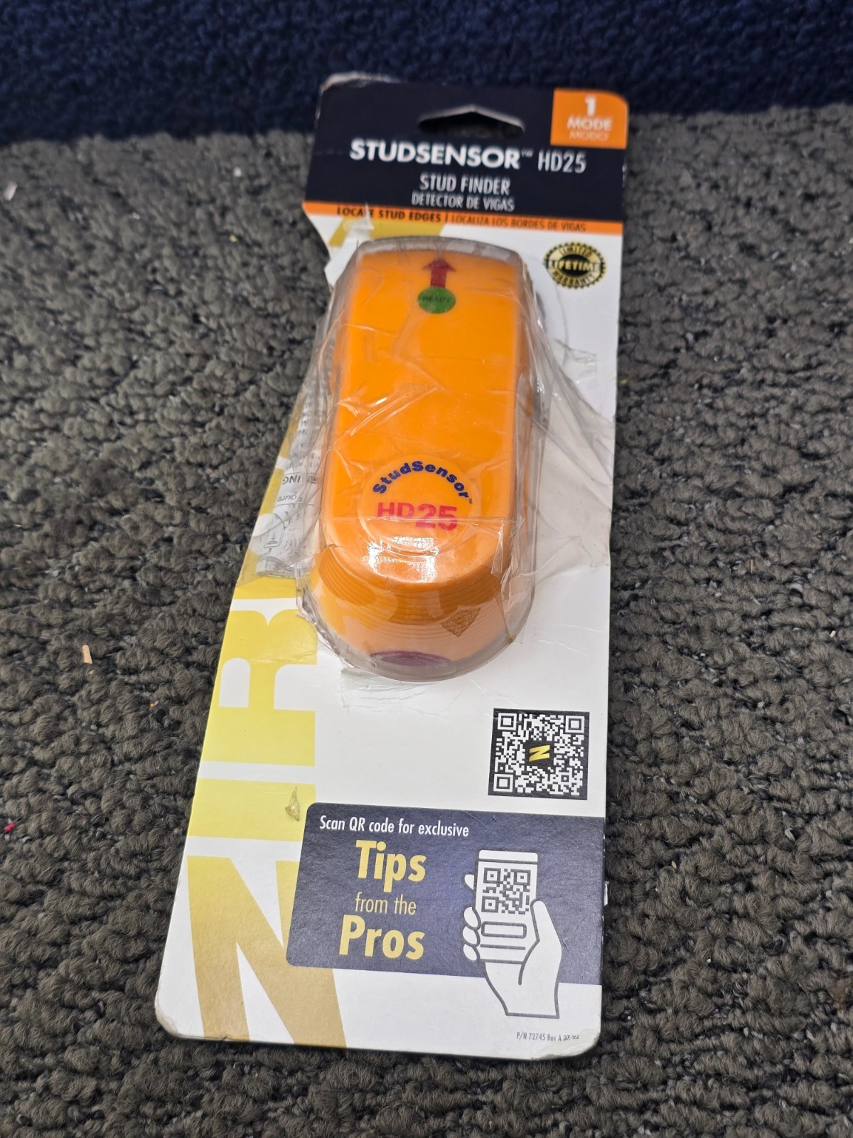 (QTY 3) Zircon HD25 StudSensor Stud Finder 3/4" (19mm) Yellow