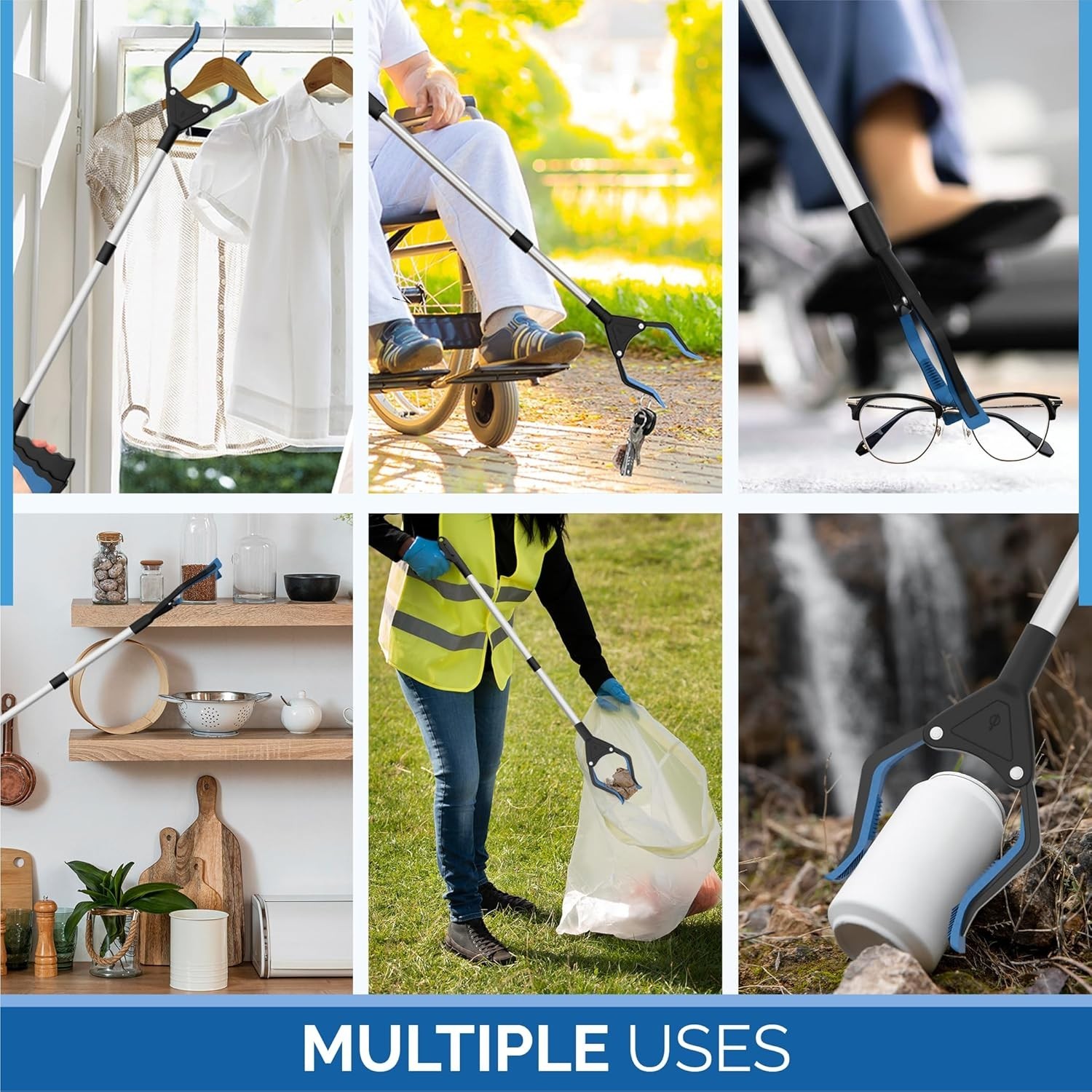 Lightweight 32-Inch Tool with 96 Grip Points & Rubberized Ends for Seniors