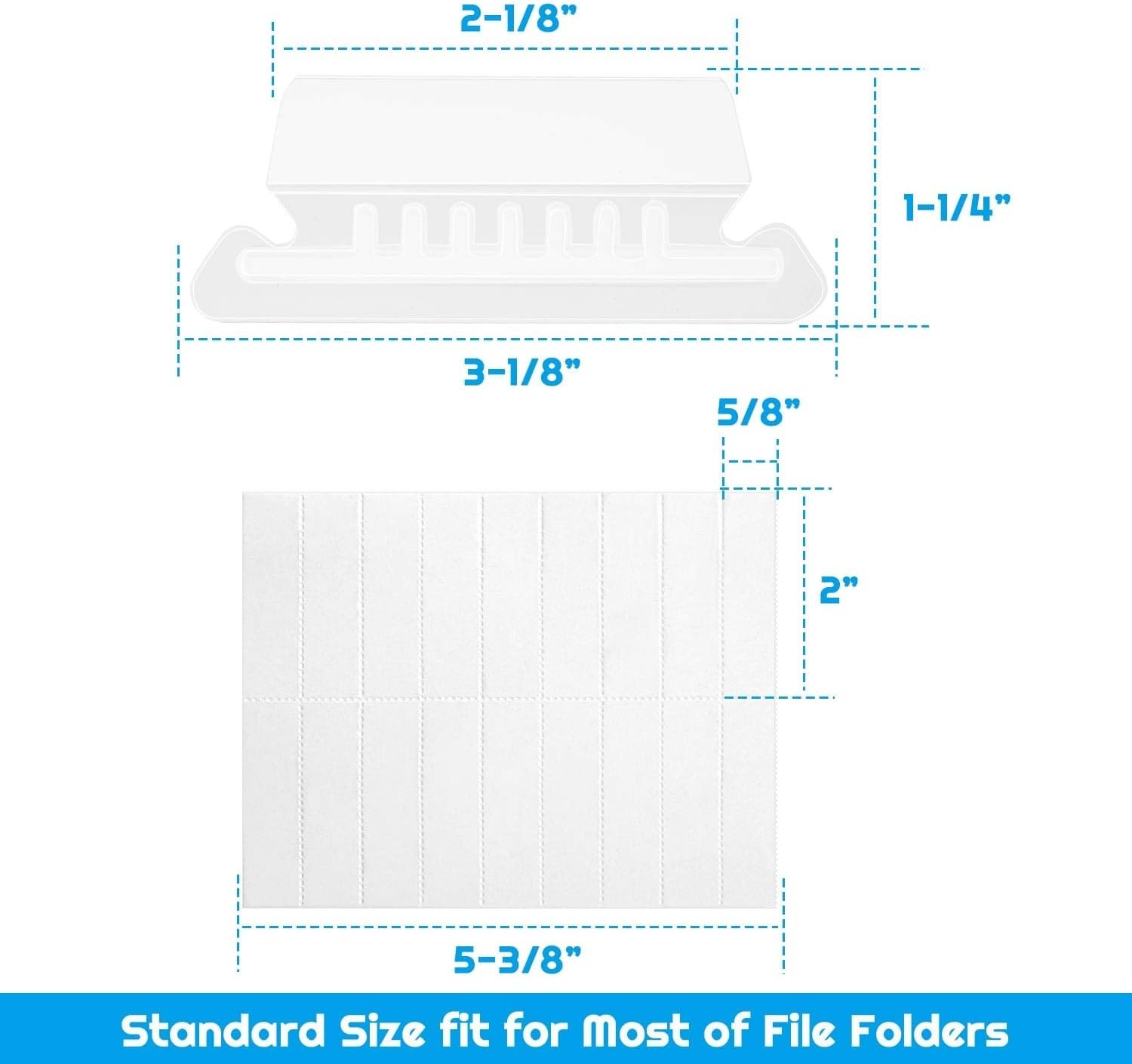 File Folder Tabs, 100 Sets Hanging File Folder Labels 2" Tabs and Inserts for H