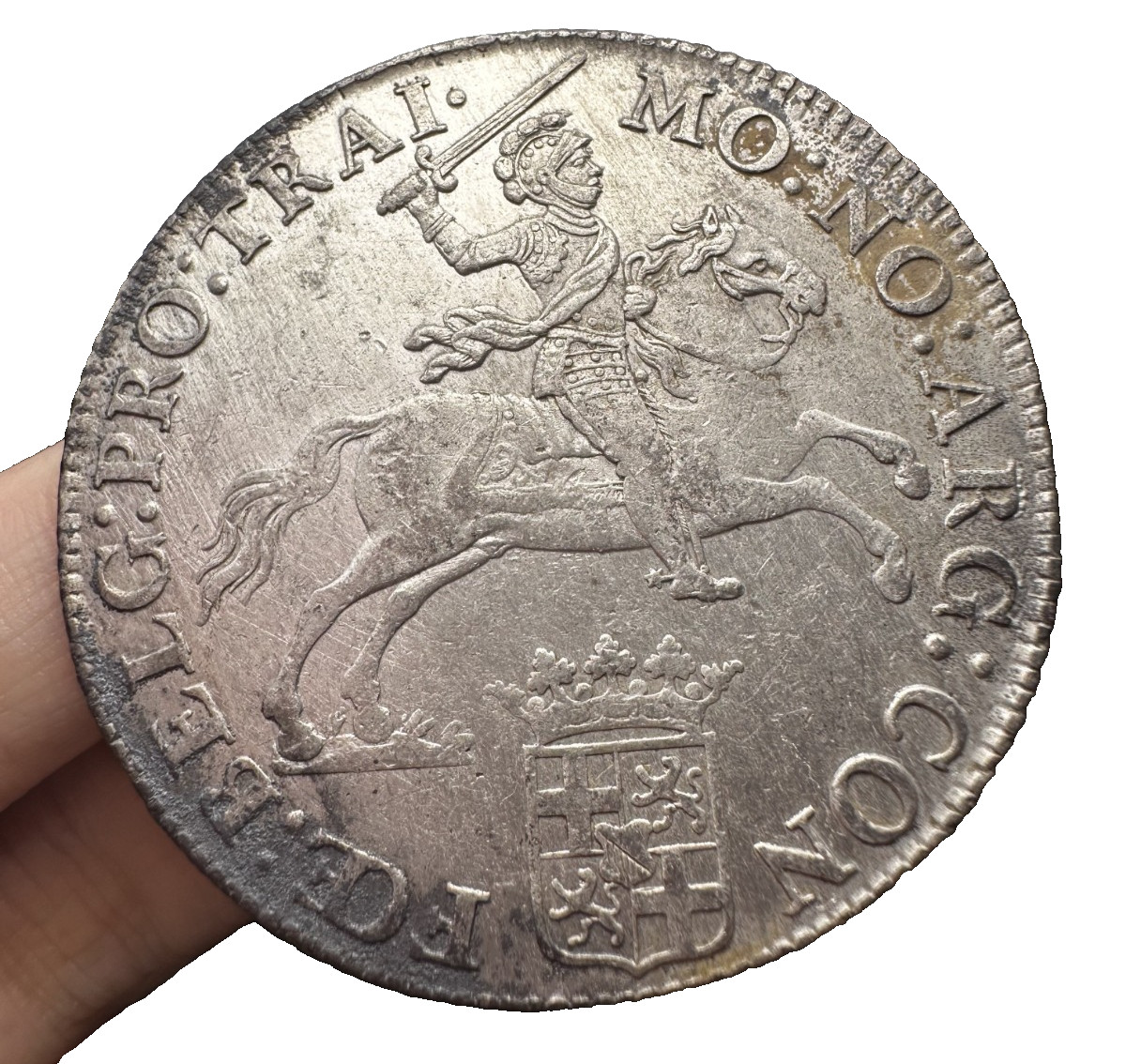 1760 Netherlands Utrecht  Silver 1 Ducaton Horse Rider Coin