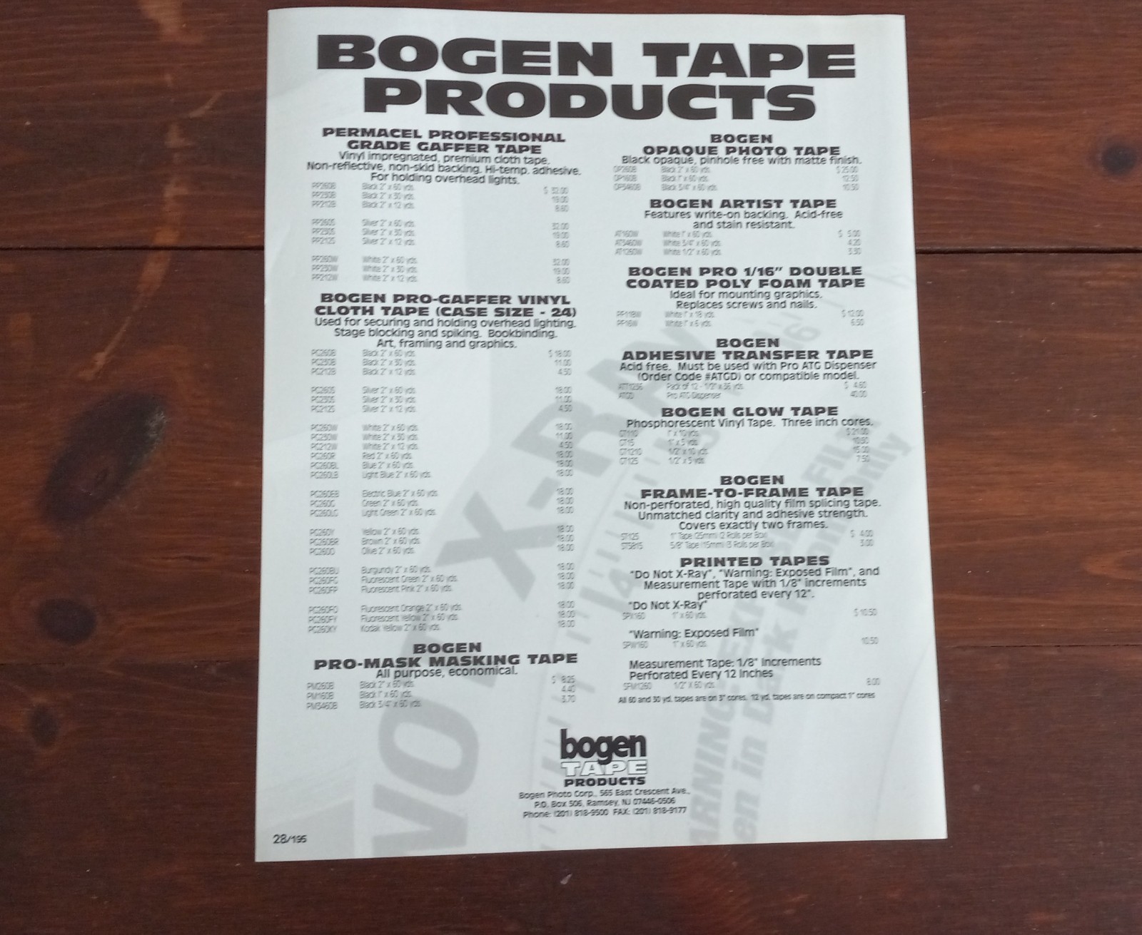 BOGEN Tape Products Brochure
