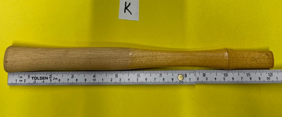 Hickory Hammer Handle 12"  OVAL EYE 3/4" x 3/8"  Includes Metal Wedge