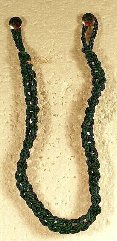 Military & Police Whistle Pine Green Lanyard Woven Cord Chain