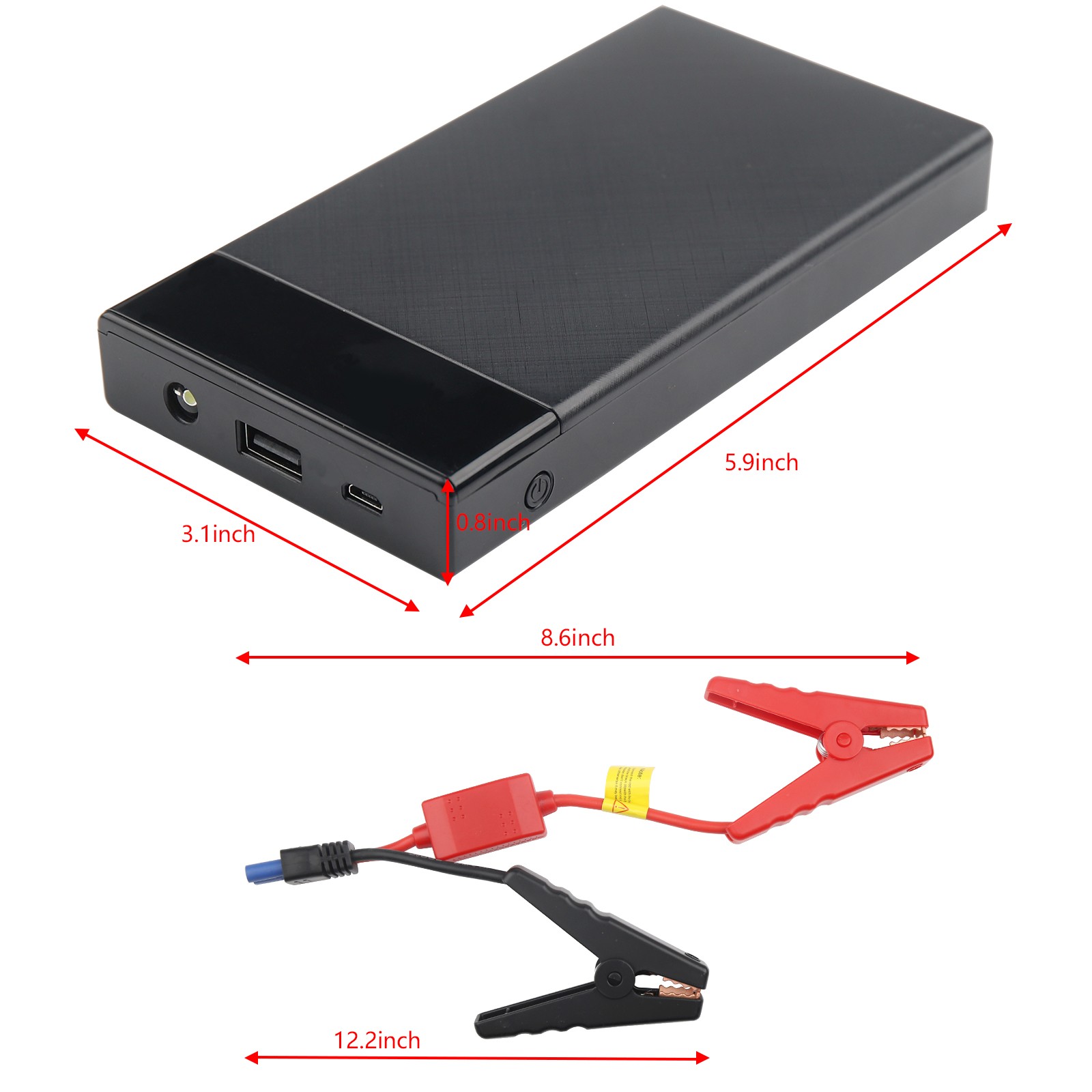 300A Peak 12V Car Jump Starter, Portable Emergency Battery Booster for 2.0L Gas