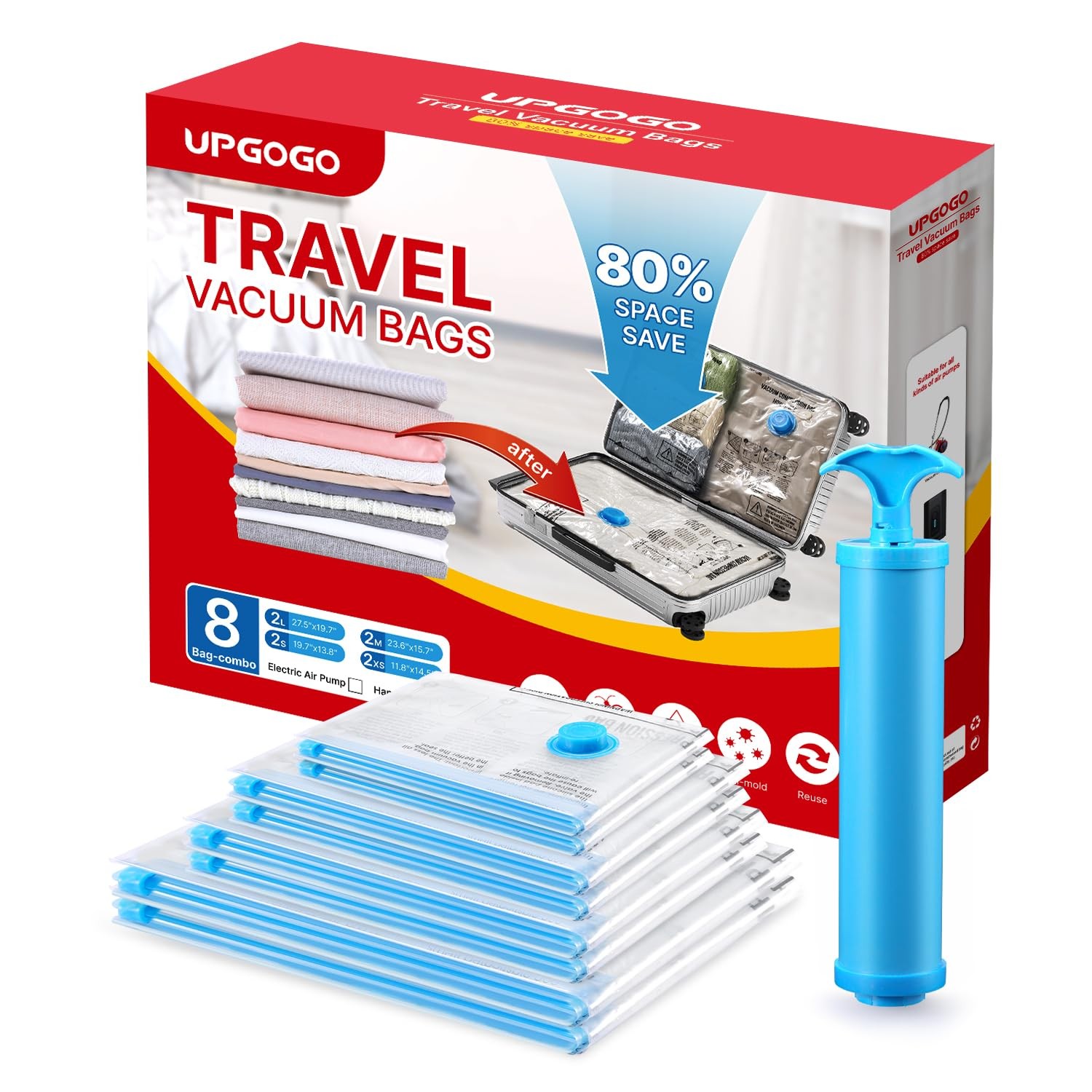 Vacuum Bags for Travel - Space Saver Combo 8 Pack