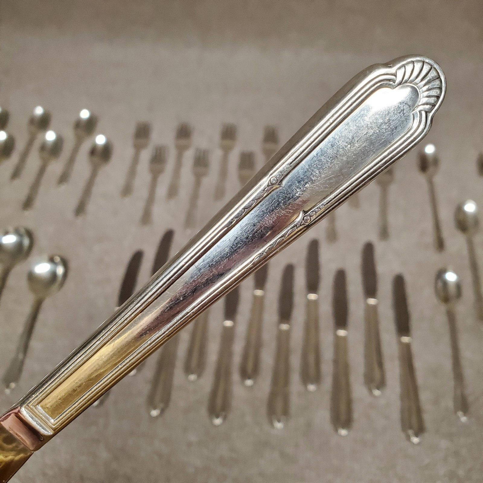 Cunningham Silver Plate Laurel 1934 Silverplate 65 pcs Flatware Silverware