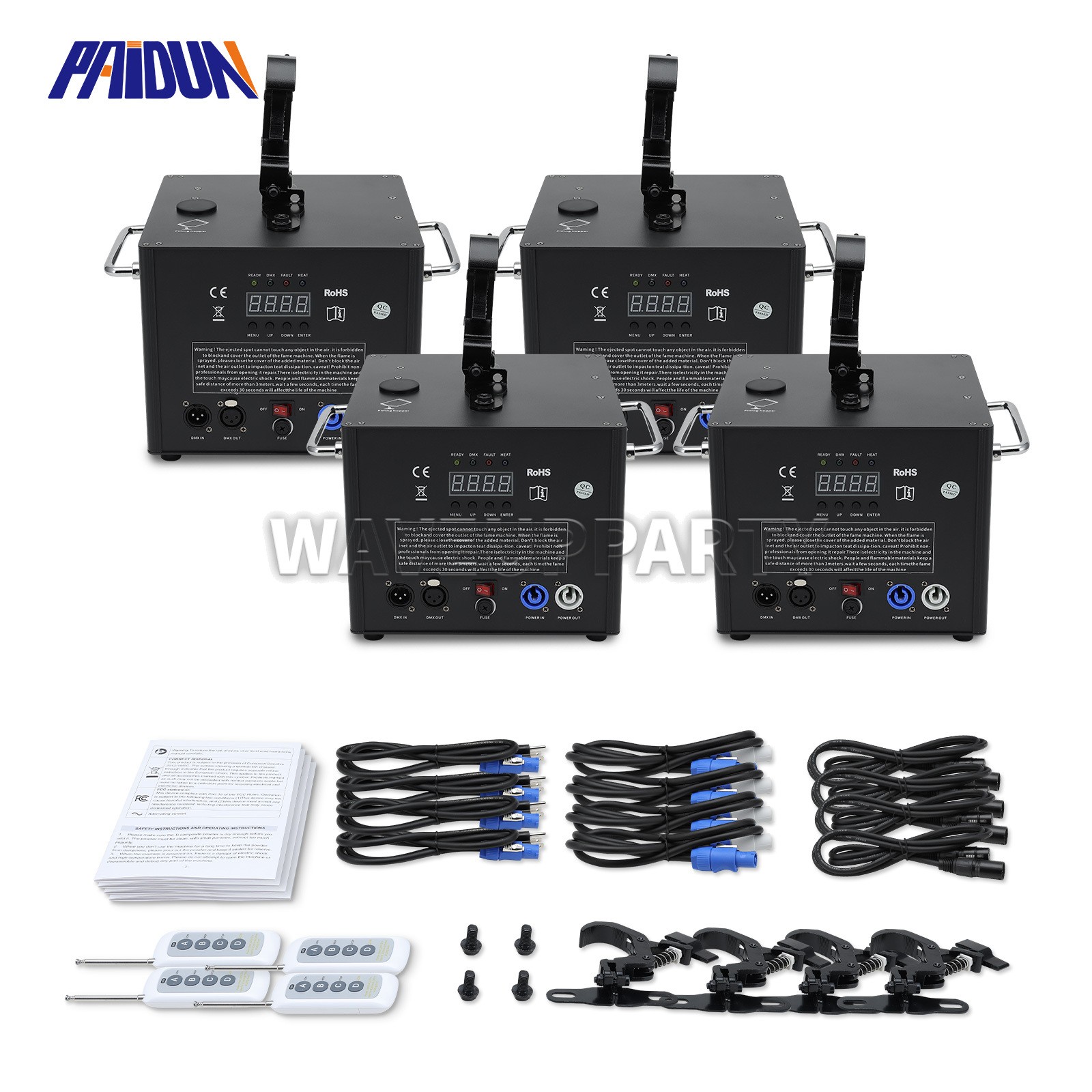 PAIDUN 1/2/4PCS Waterfall Cold Spark Machine 750W Wedding Party Event In/Outdoor