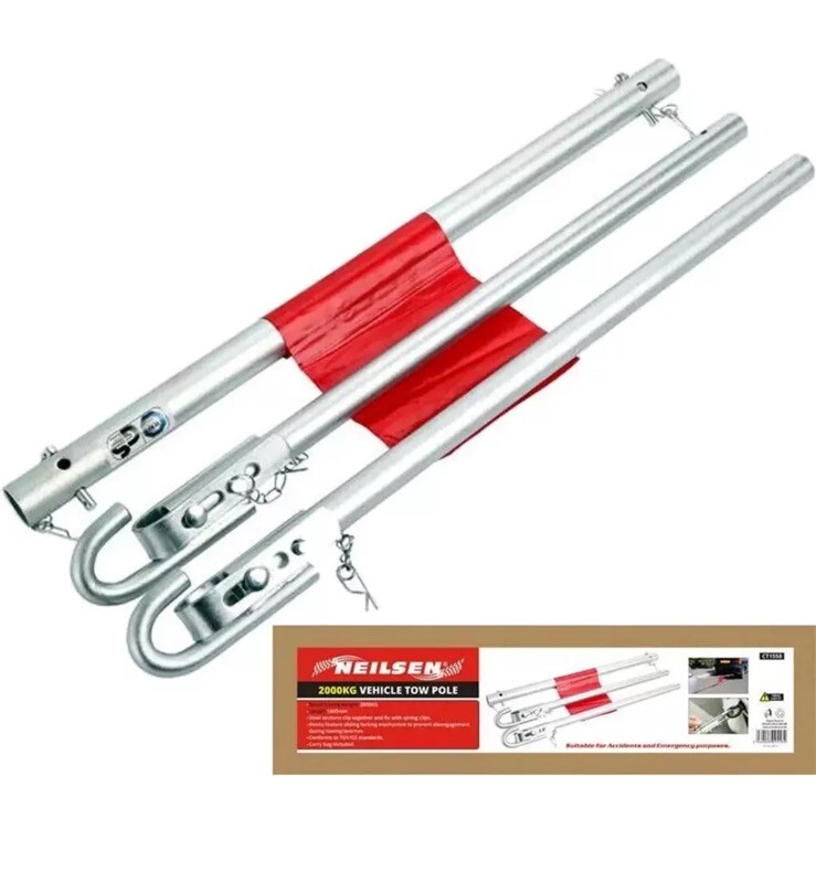 2000kg Vehicle Recovery Tow Pole Ridged Towing Bar Straight Car Van - CT1558