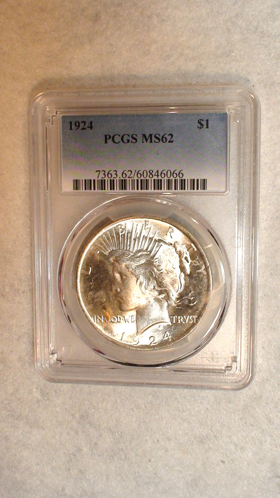 1924 P Peace Dollar PCGS MS62 UNCIRCULATED $1 Coin BUY IT NOW!
