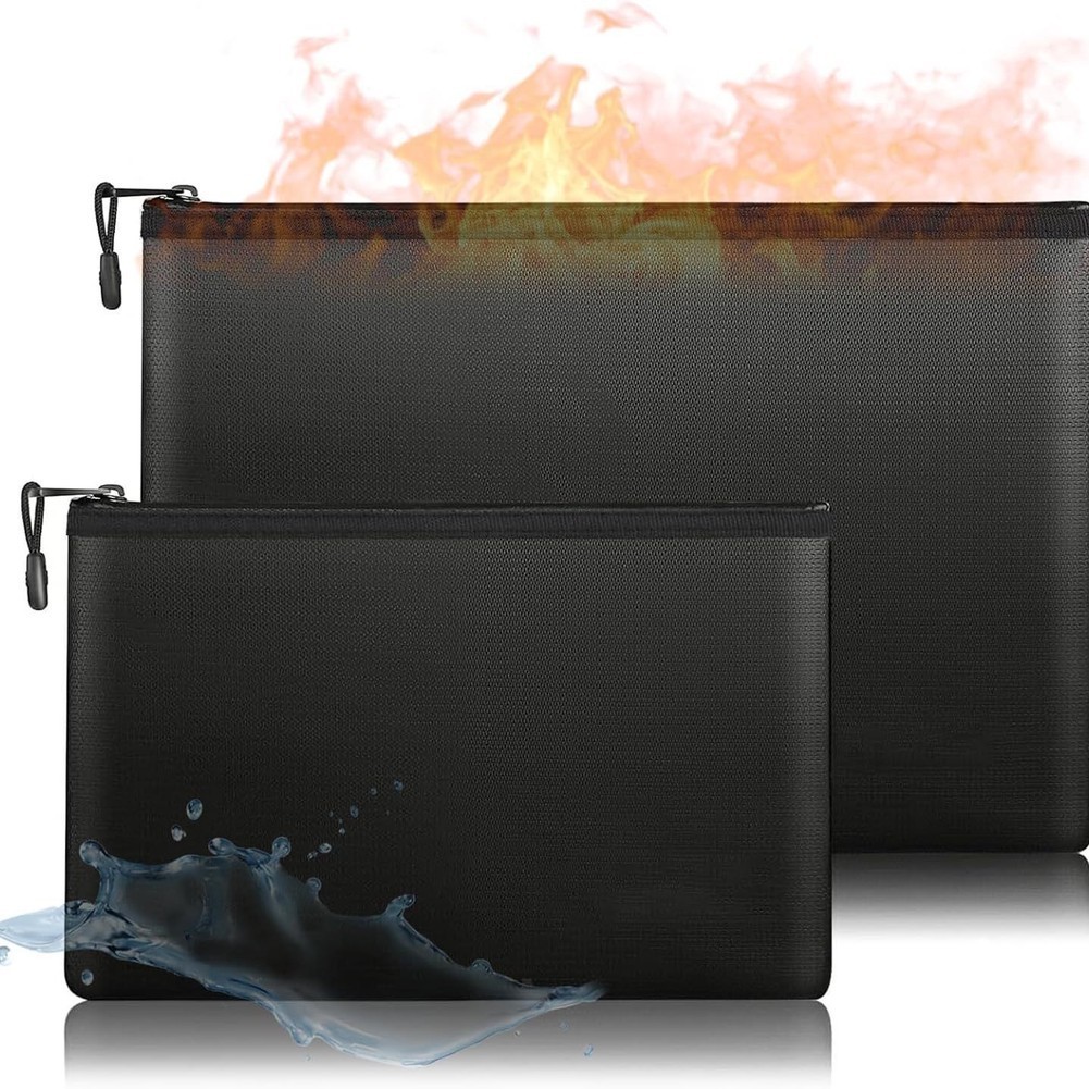 Silicone Fiber Cloth Fireproof Bag for Passports Insurance and Legal Papers