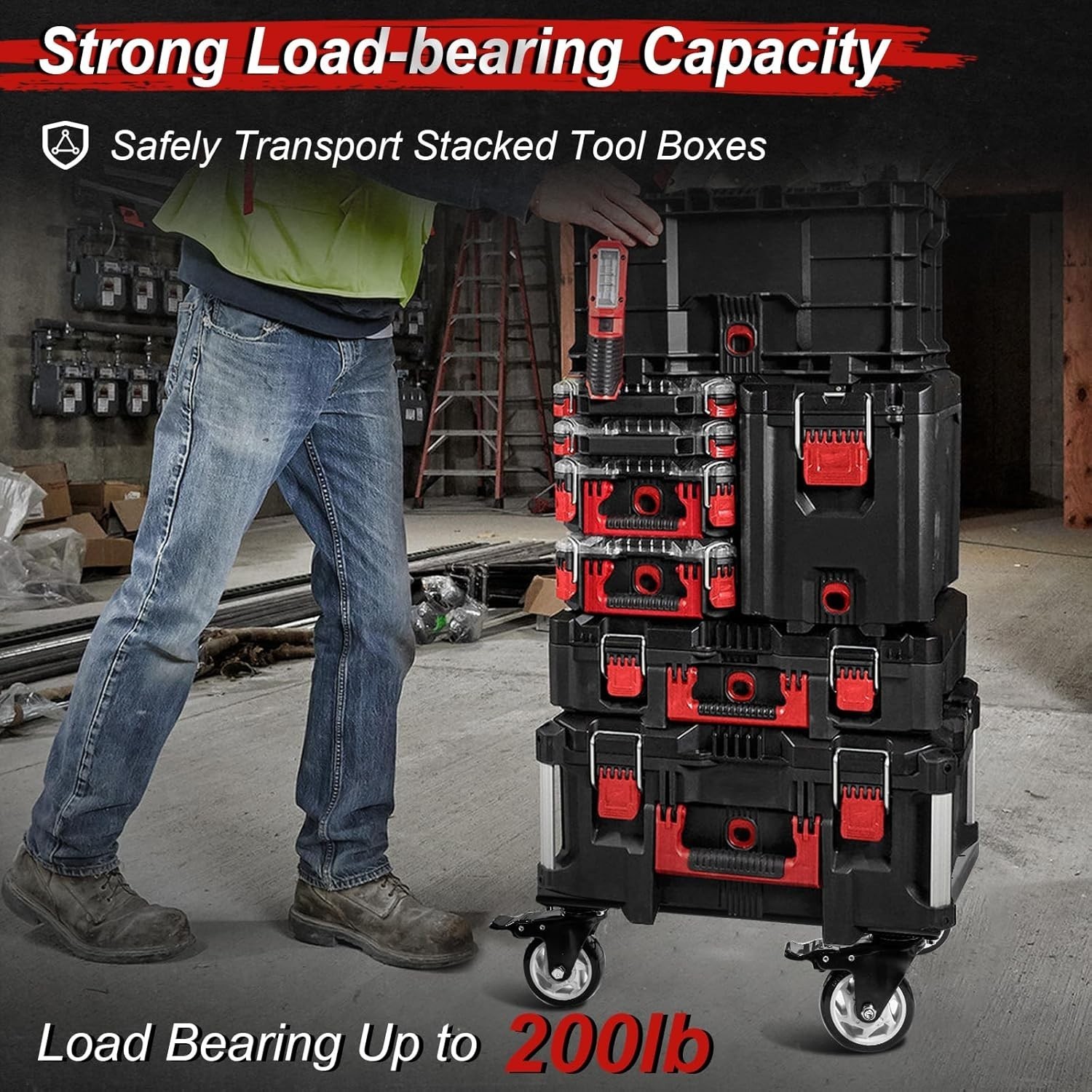 Heavy Duty Tool Box Dolly Compatible W/ Mil.Waukee Packout Toolboxes Thickened