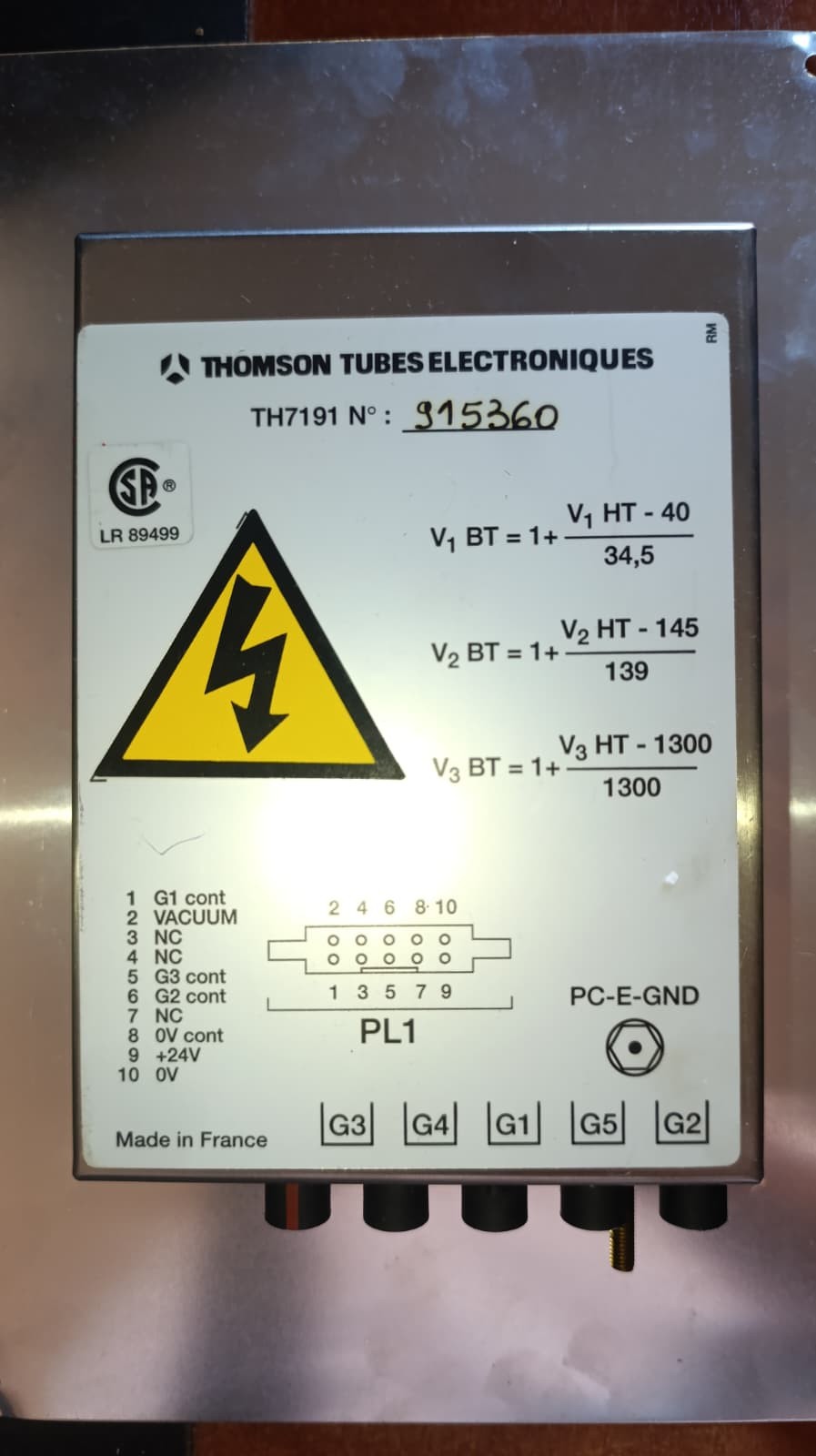 Thomson Tubes Electroniques TH7191 Power Supply Module