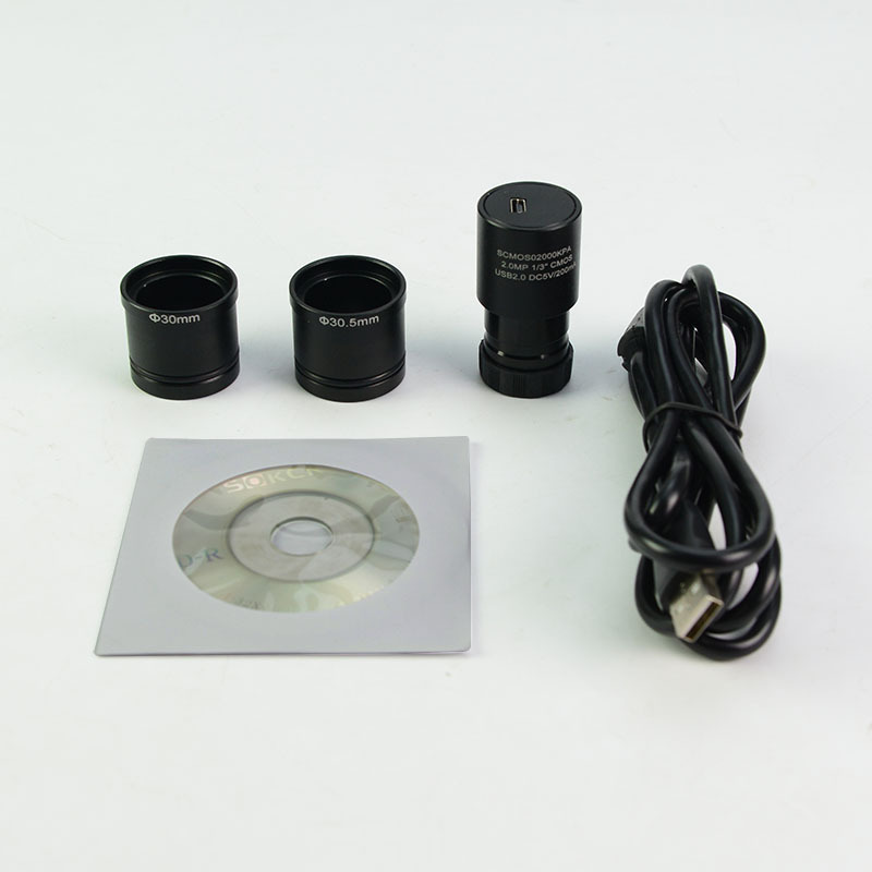 HD 2.0MP USB Microscope Digital Camera Electronic Eyepiece W/ Ring Adapters
