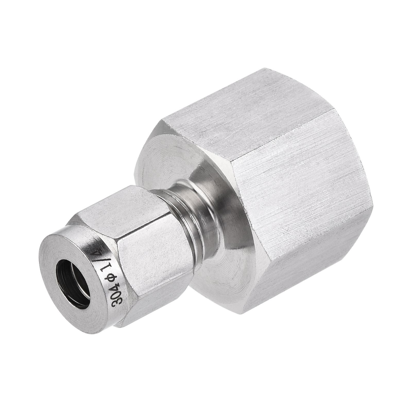 Compression Tube Fitting G1/2 Female Thread x 1/4" Tube OD 304 Stainless Steel