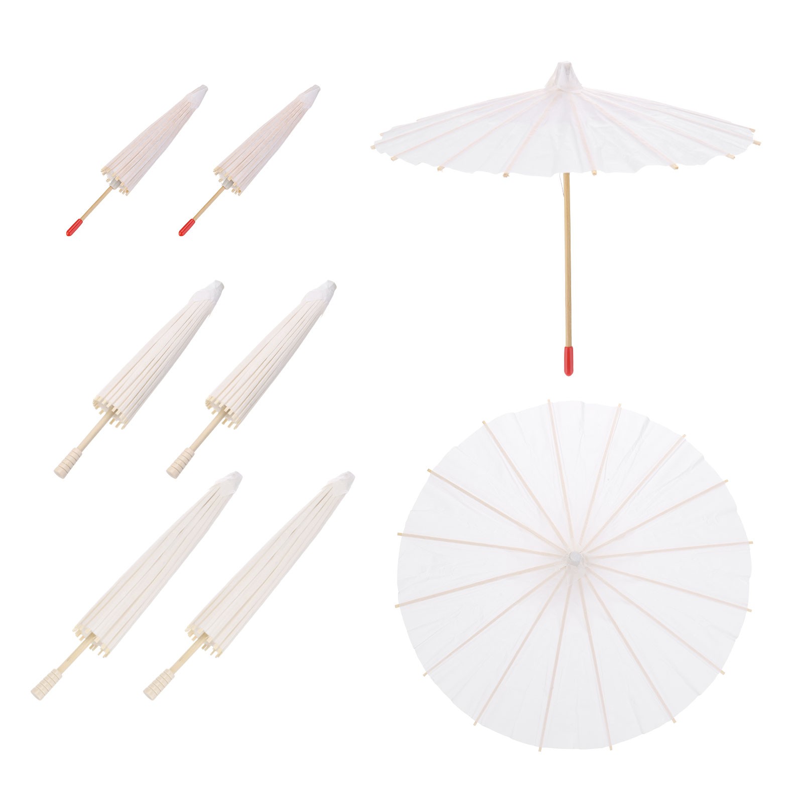 6 x Paper Umbrellas ,8"/12"/16"Paper Parasol Umbrella for Wedding,White