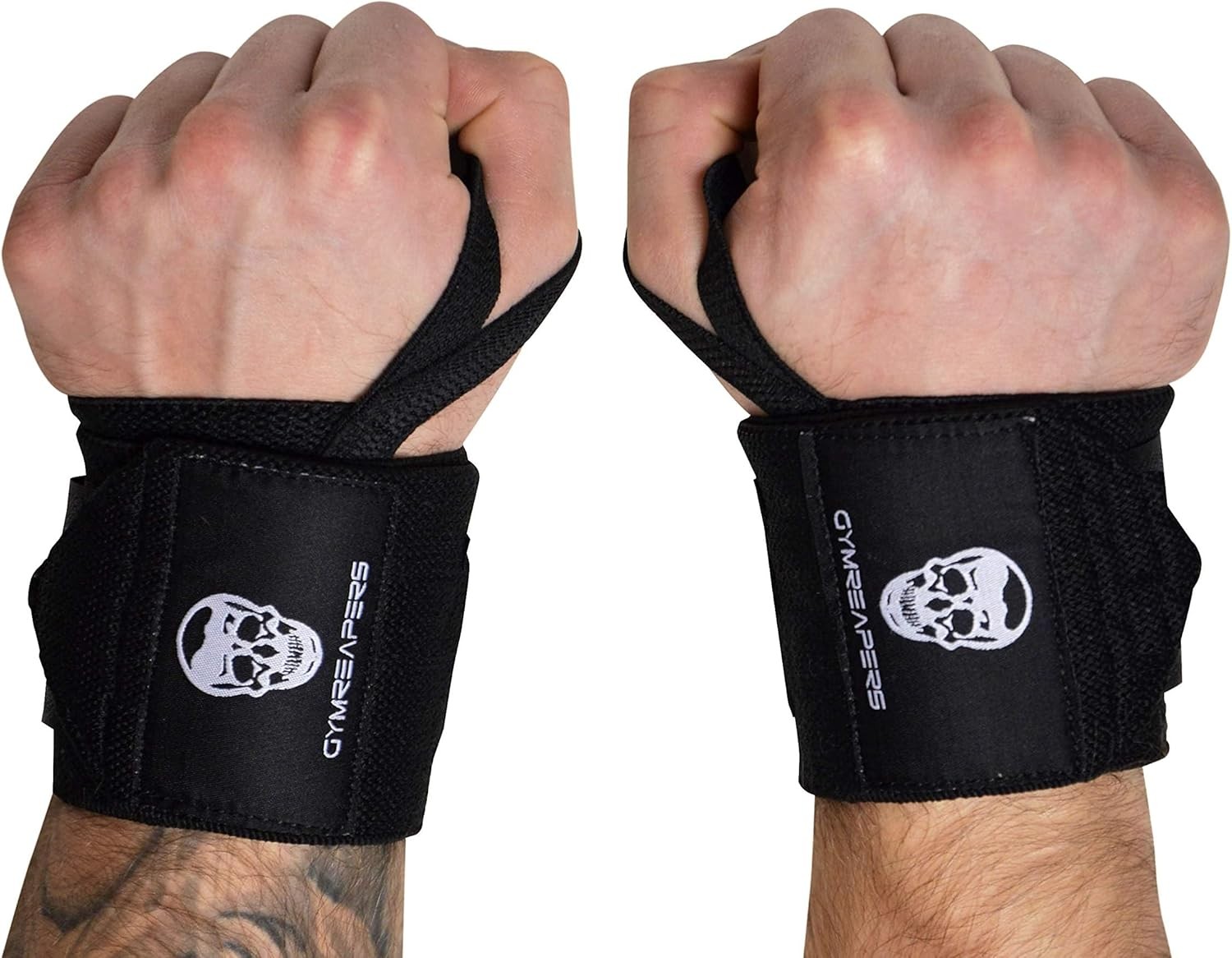Gymreapers Weightlifting Wrist Wraps (IPF Approved) 18" 18", Black