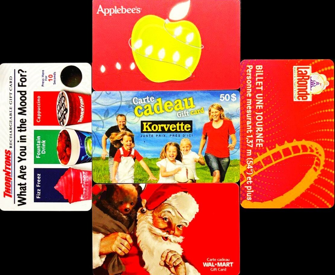 5x WALMART SANTA APPLEBEE'S LA RONDE THORNTON KOEVETTE COLLECTIBLE GIFT CARD LOT