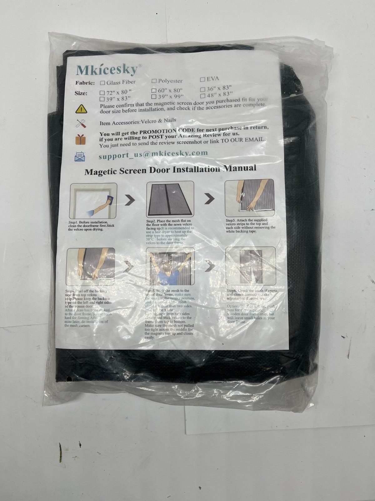 Mkicesky Fiberglass Magnetic Double Door Curtain 72" x 80" Durable
