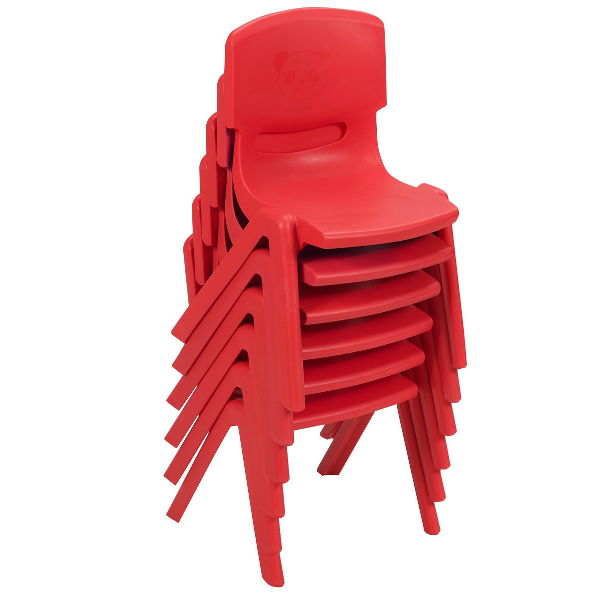 6-pack Kids Plastic Stackable Classroom Chairs Indoor/Outdoor Kindergarten Red
