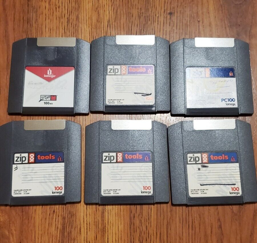 Lot of 6 Iomega ZIP disks 100MB (used)