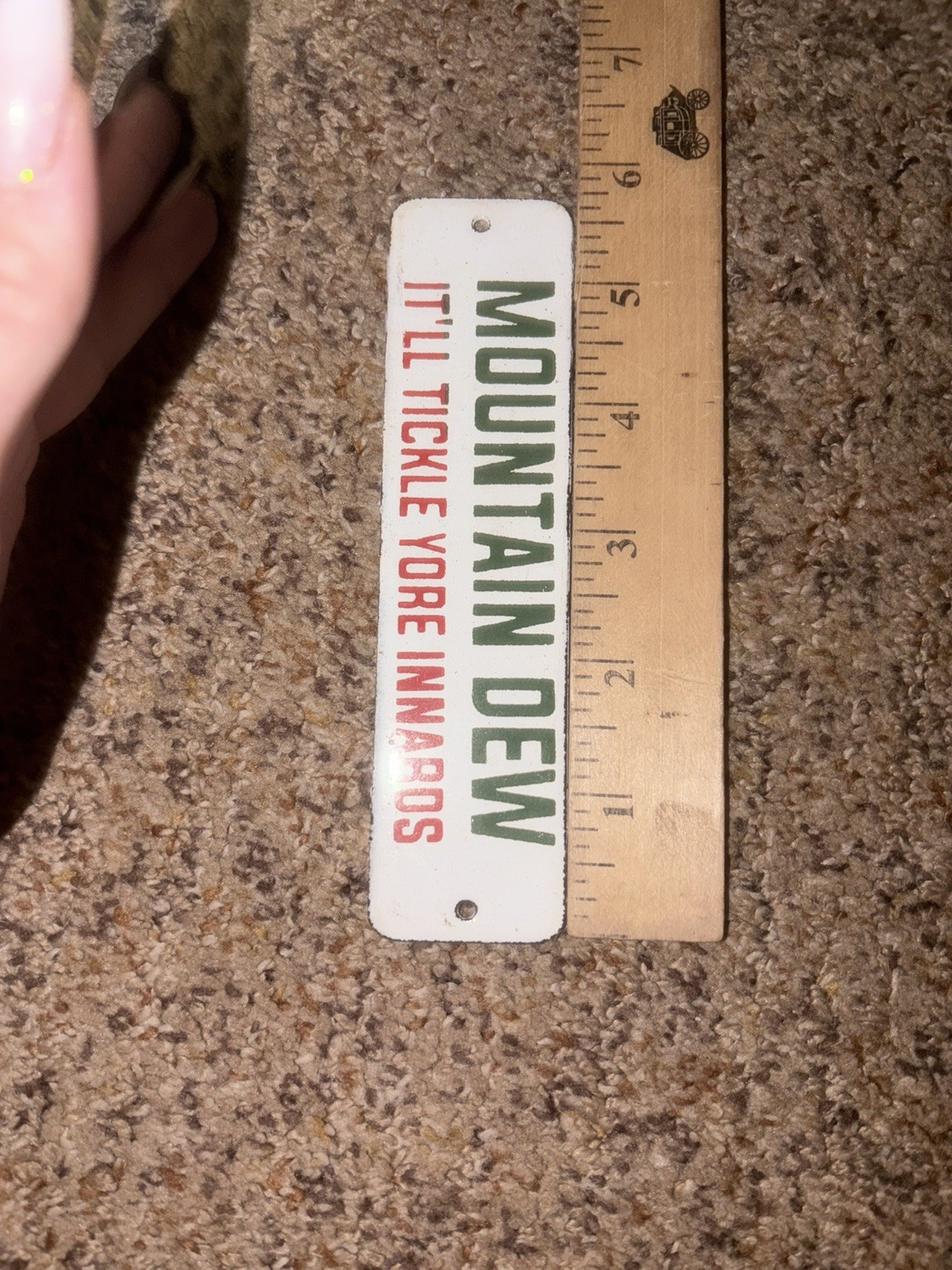 Porcelain Mountain Dew Crate Tag