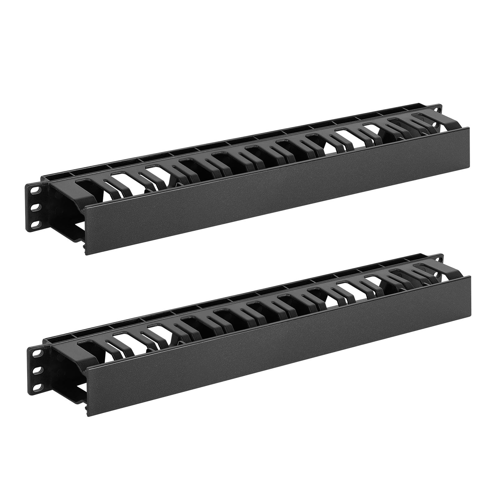 1U Rack Cable Management 12 Slot Horizontal Wire Duct Organizer HeavyDuty Plast