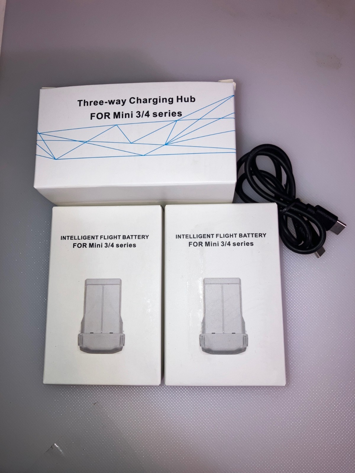 Two Batteries and Charger for DJI Mini 3/4 Drone, 3850mAh • New!