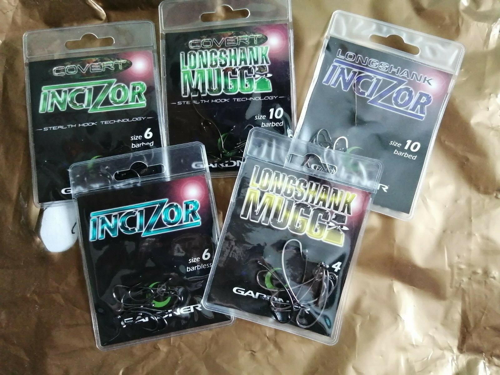 Gardner Covert Incizor & Longshank Fishing Hooks All Sizes Barbed & Barbless