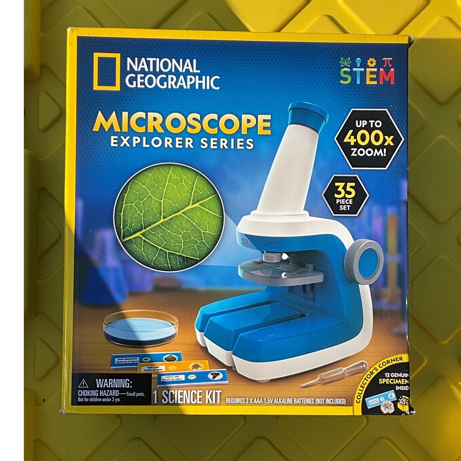 National Geographic Explorer Series Microscope STEM Science Kit 35pc 400x Zoom