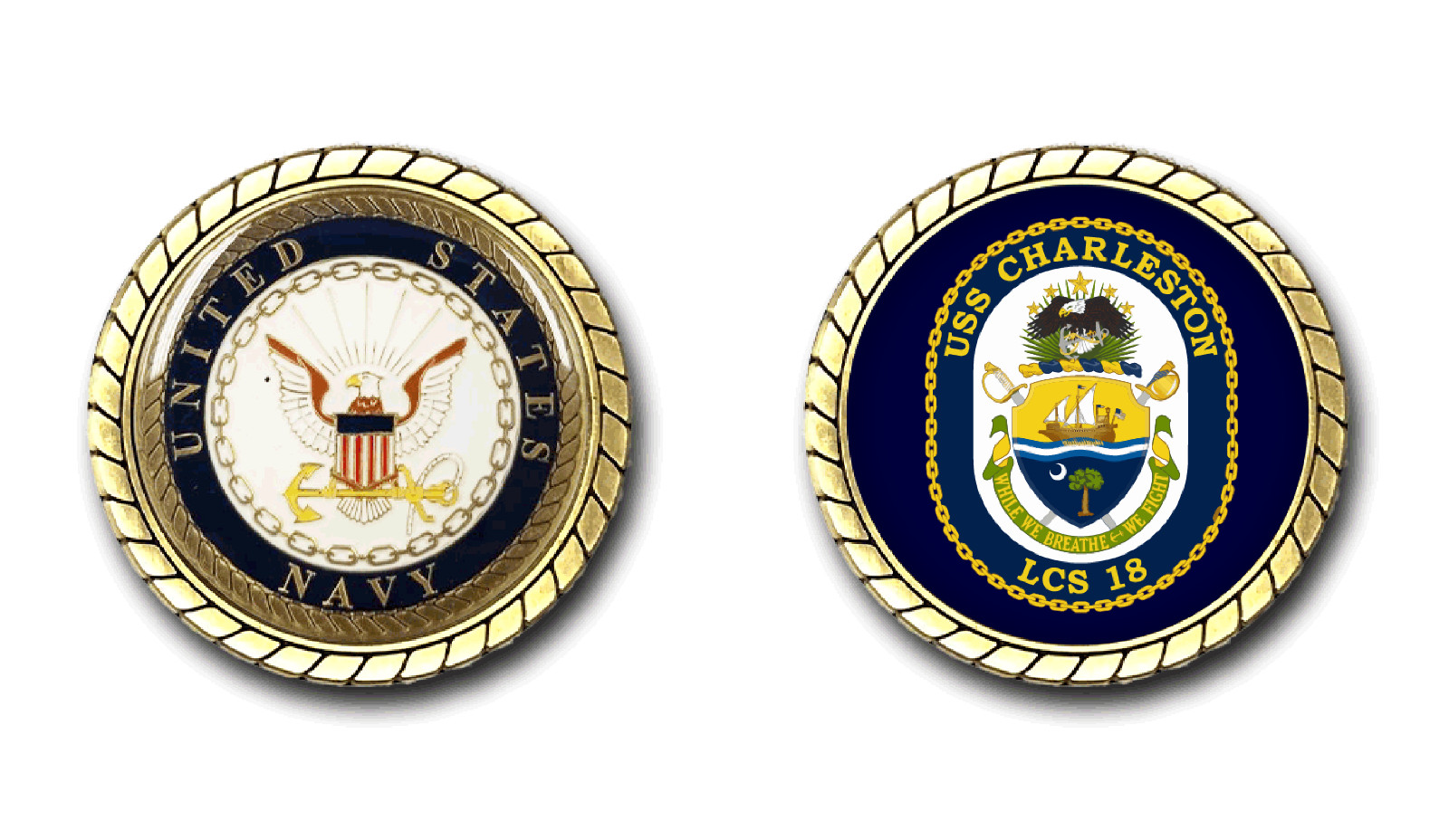 USS Charleston LCS-18 Crest Challenge Coin