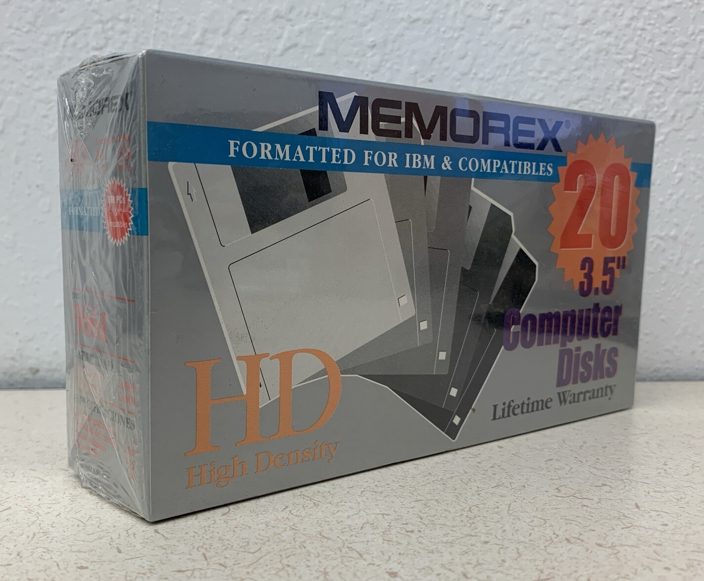 NEW Memorex HD 20 Disks Diskettes 3.5" PC Formatted IBM Color FACTORY SEALED
