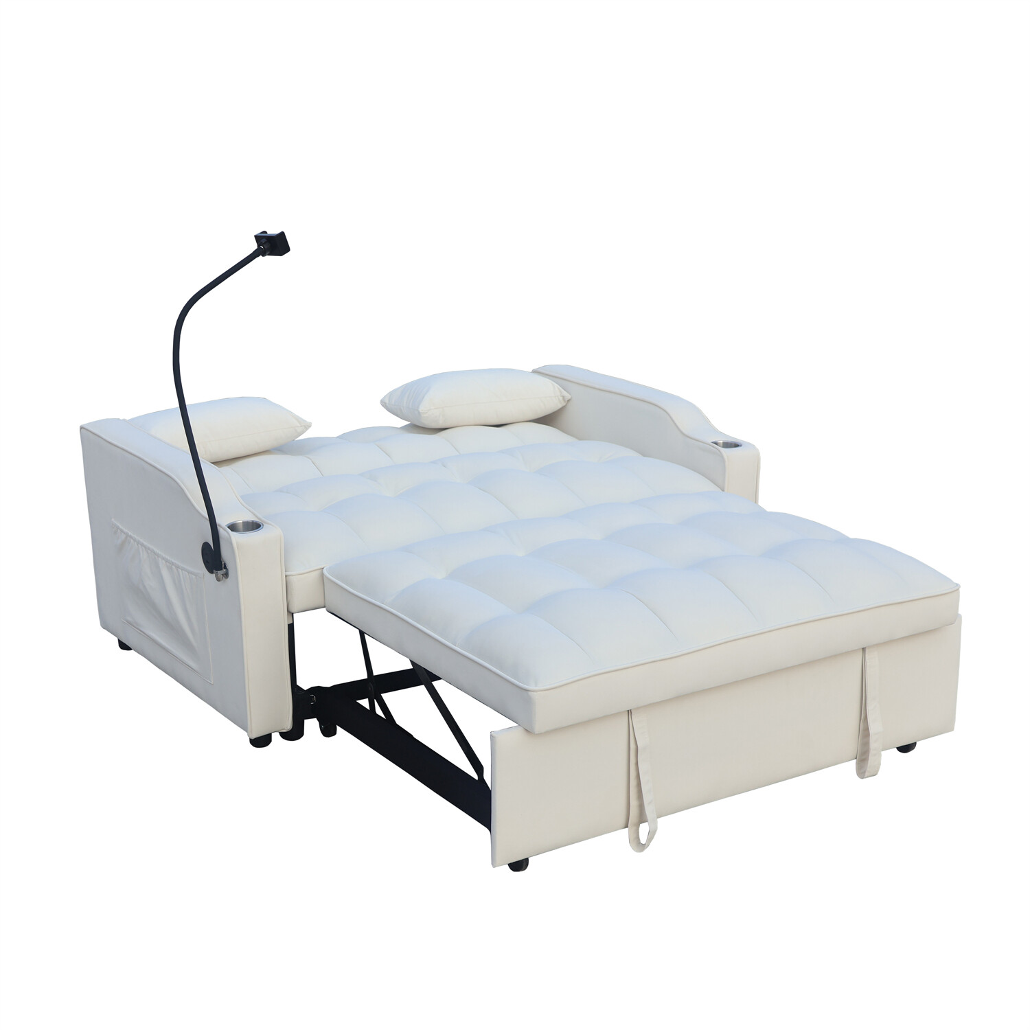 Convertible Sleeper Sofa Bed Loveseat Sofa 2-Seater Couch w/ Pull-Out Bed