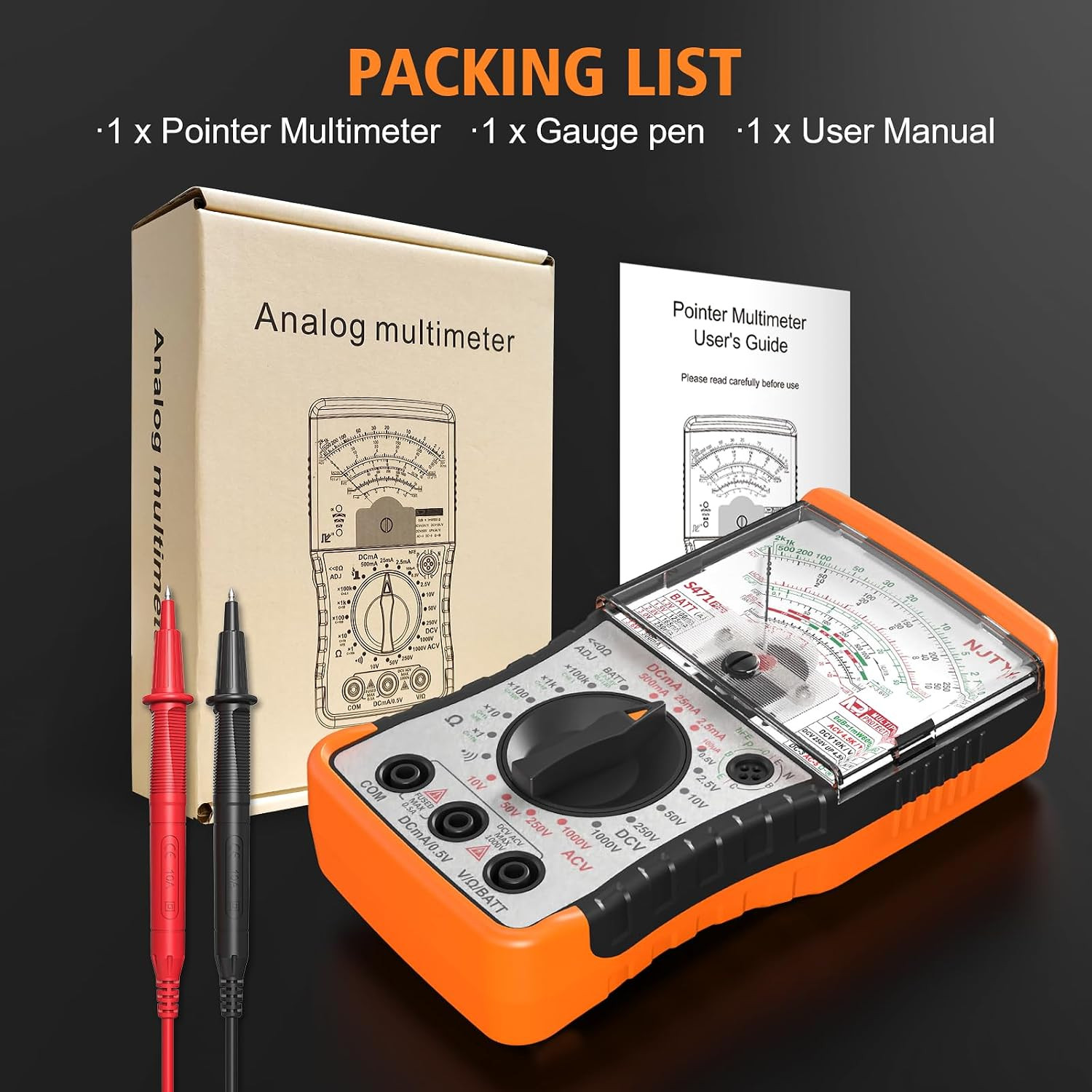 S471 Analog Multimeter, DC/AC Voltage, DC Current and Resistance | Needle Displa