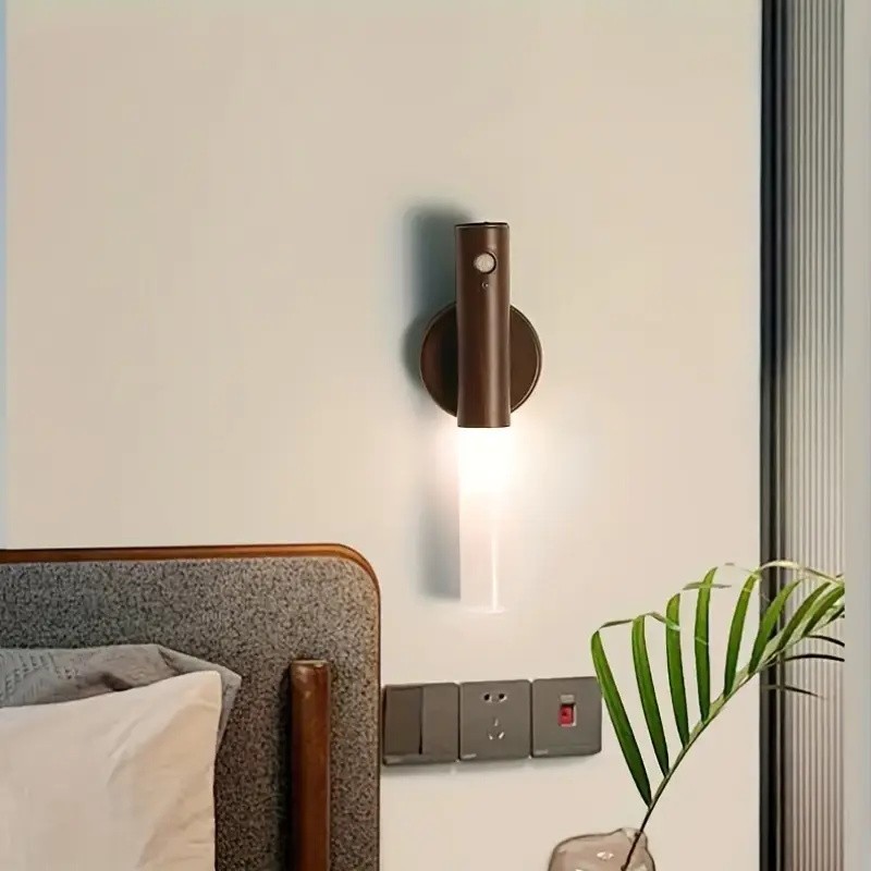 2 Pack Motion Sensor LED Night Light Lights USB Rechargeable Magnetic Wall Lamps