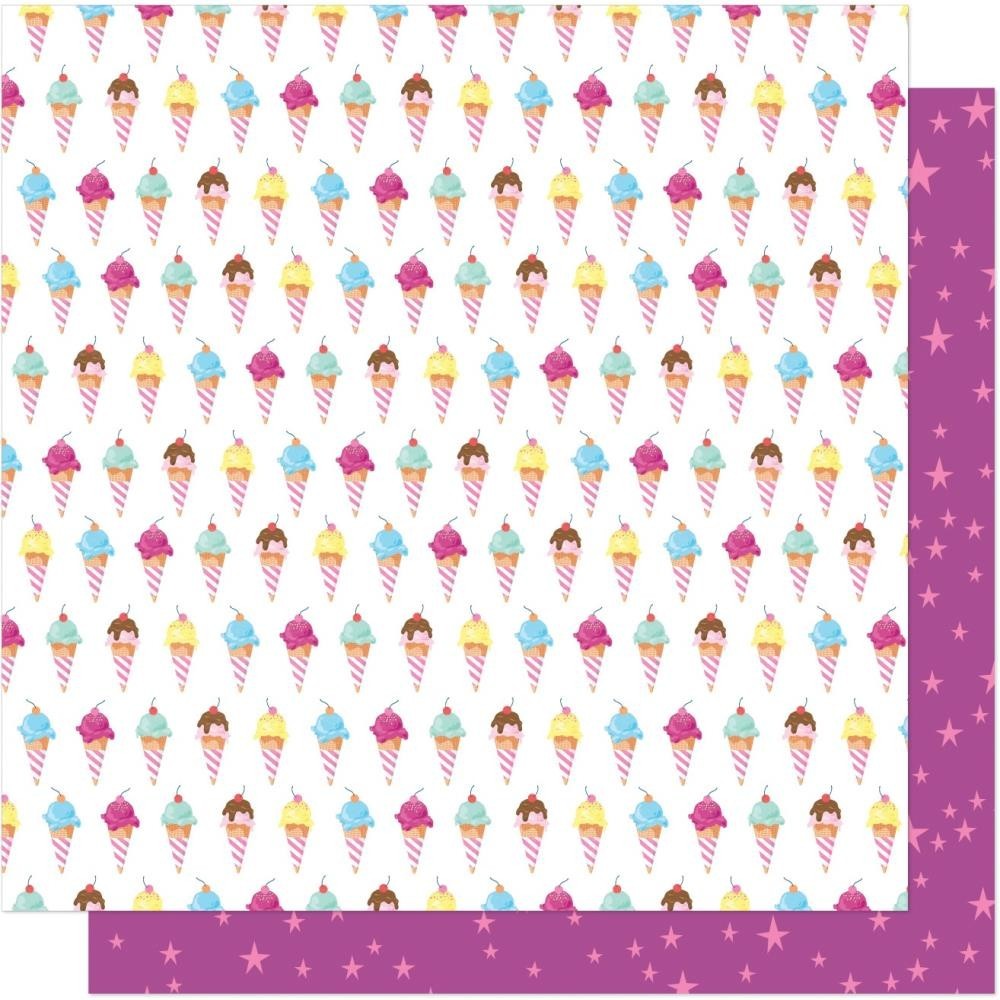 Sweet Summer - Ice Cream Cones, DS scrapbook paper - American Crafts 356642
