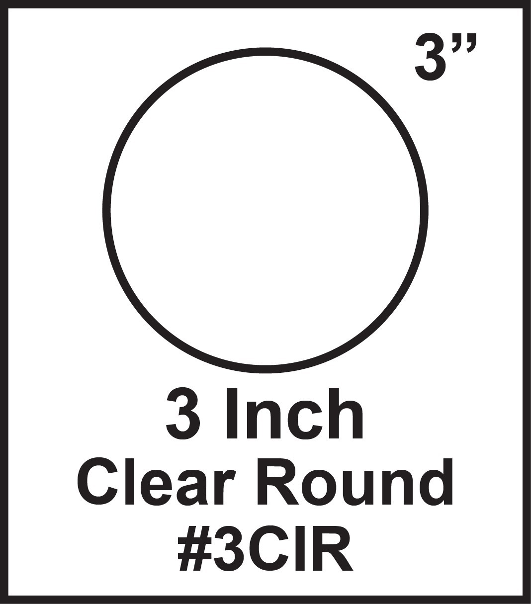Crystal Clear Round 3" Labels ProLabel Standard Permanent Adhesive 500 roll