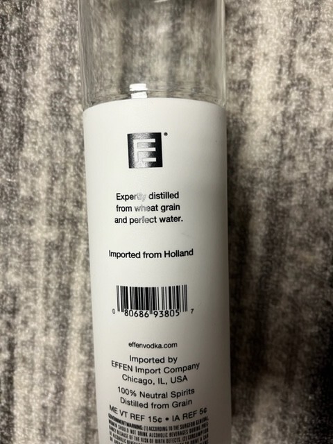 Effen Vodka 750ml Bottle Excellent