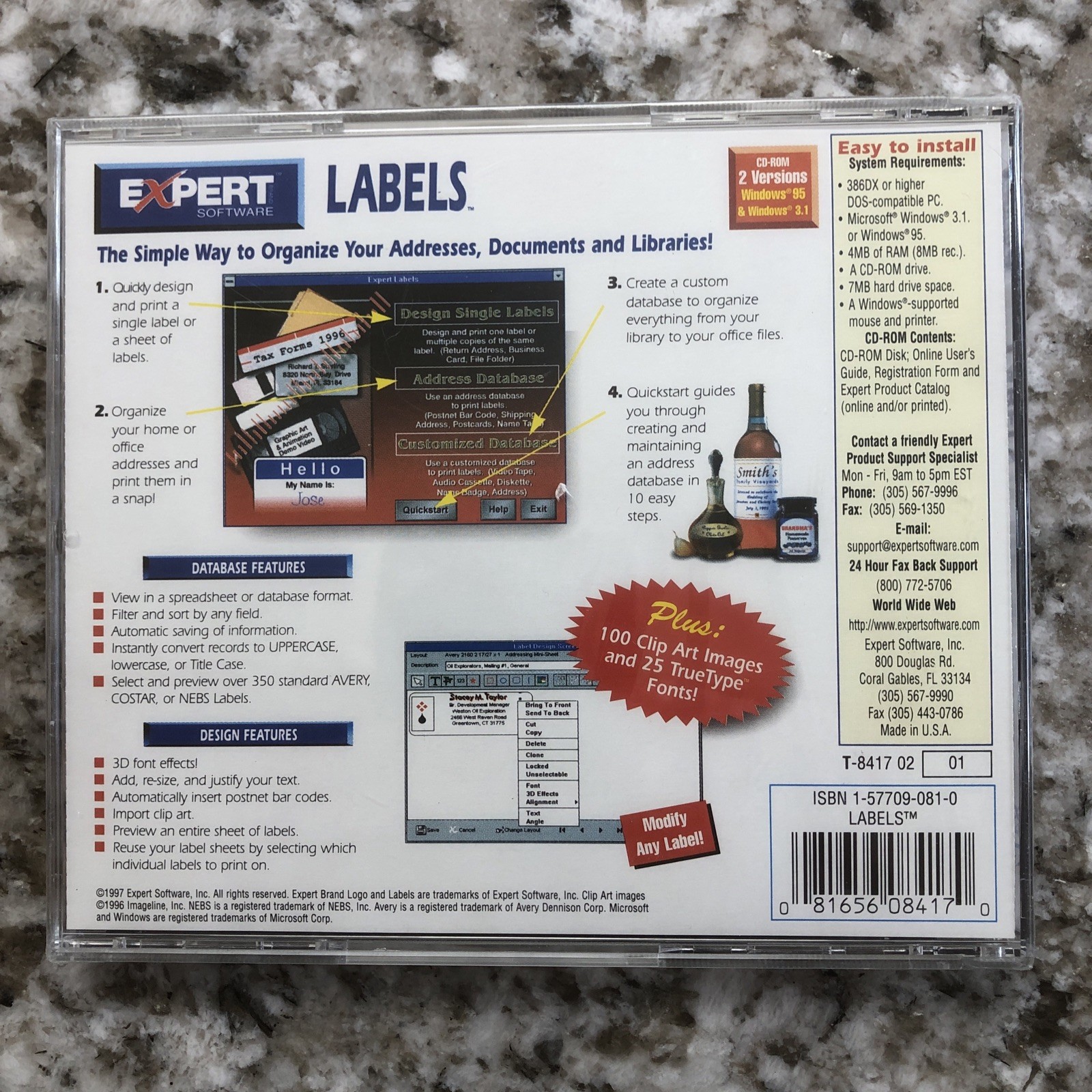 Memorex Expert Labels CD/DVD Software New Sealed - Create Professional Labels PC
