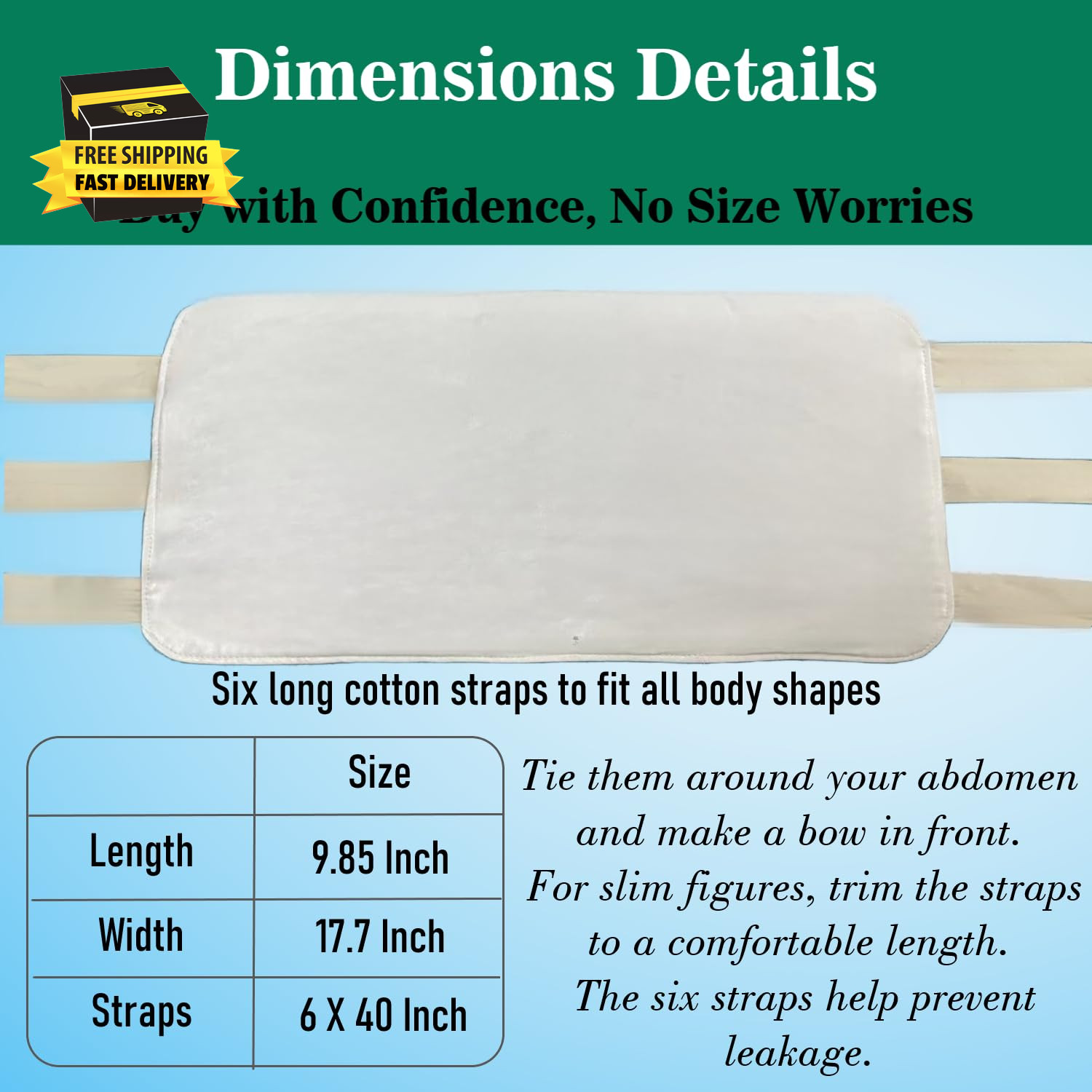 Castor Oil Pack Wrap Organic Cotton for Liver Detox, Stomach, Belly, Reusable Ca