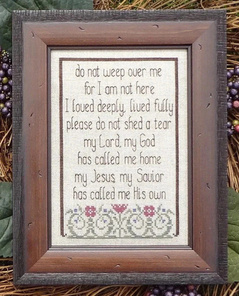 Do Not Weep by My Big Toe cross stitch pattern