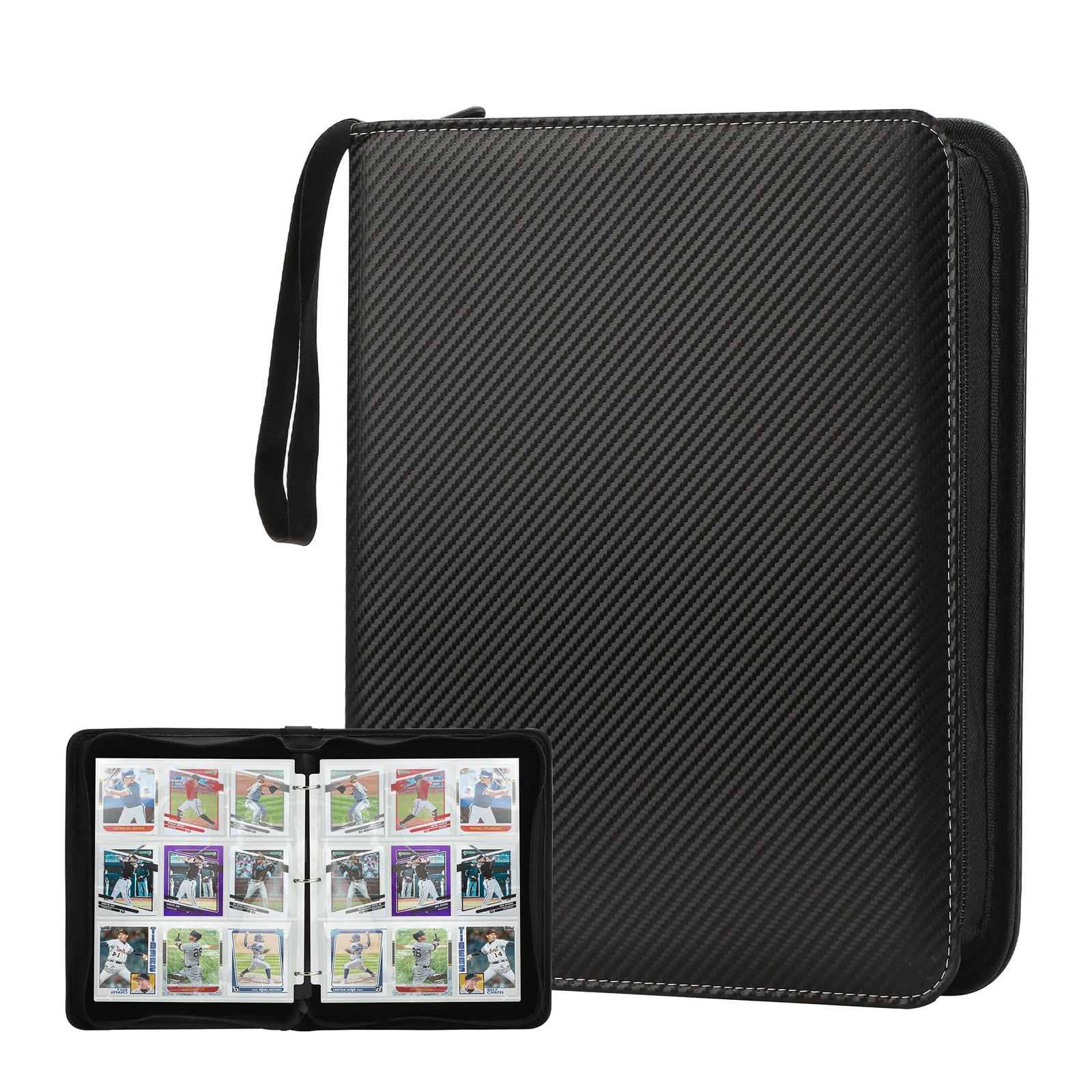 Trading Card Binder with Sleeves 9 Pocket Premium 720 Double Sided Pocket PU ...
