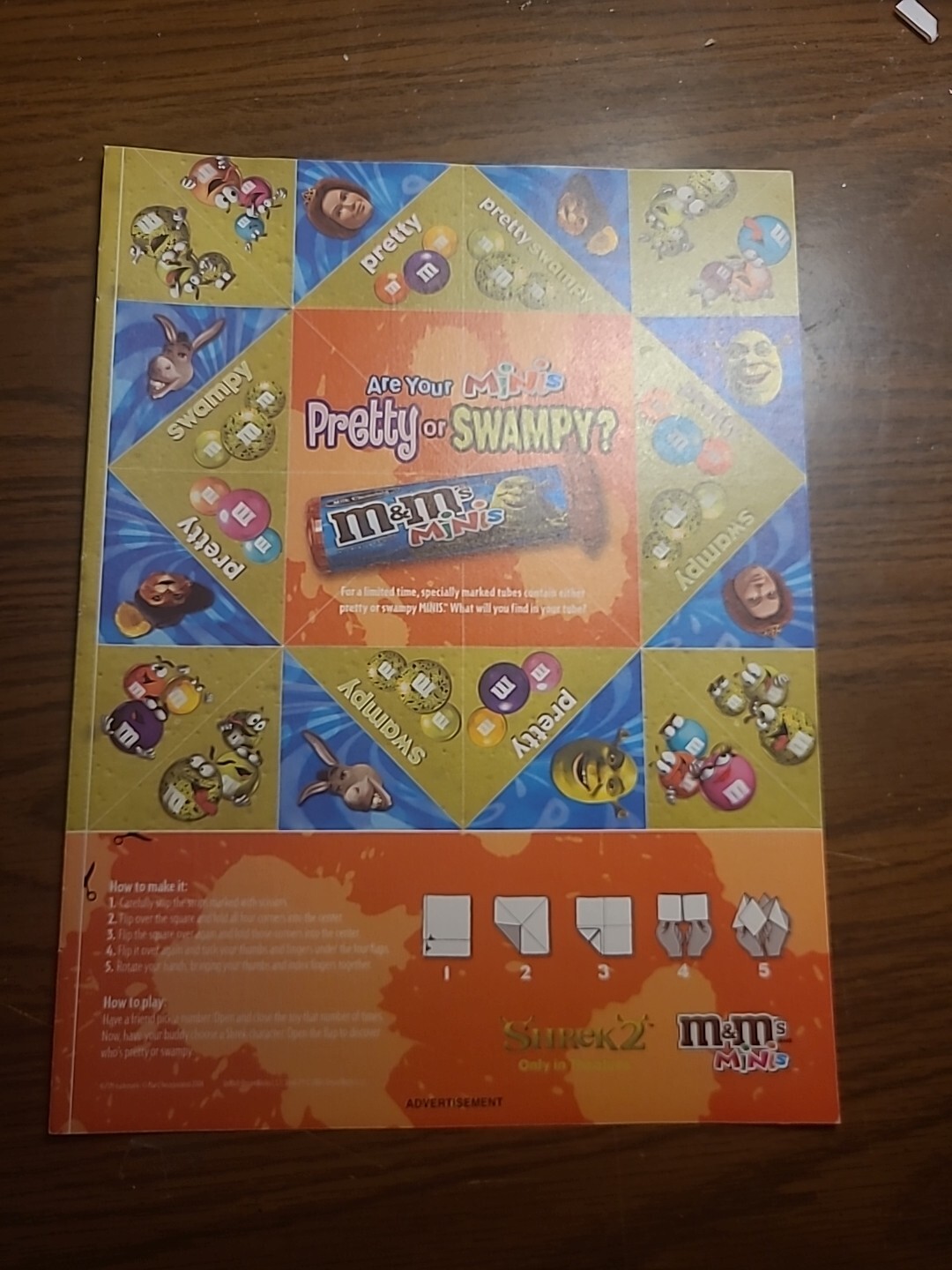 M&M Minis Shrek 2 Fortune Teller Print Ad 2004 8x11 Great To Frame