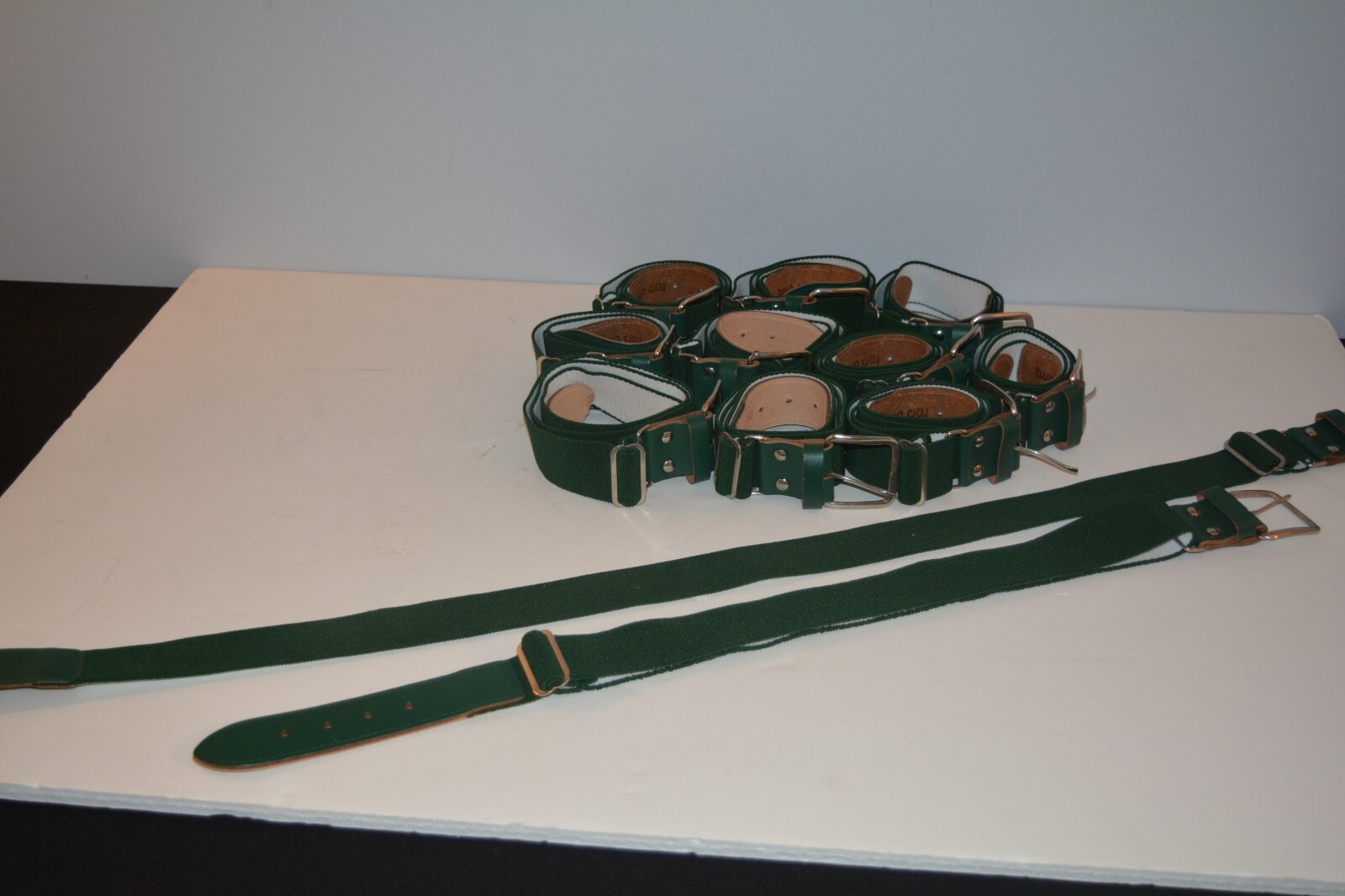 Twin City TCK Baseball stretch belts forest green LOT of 12, adjustable **NEW
