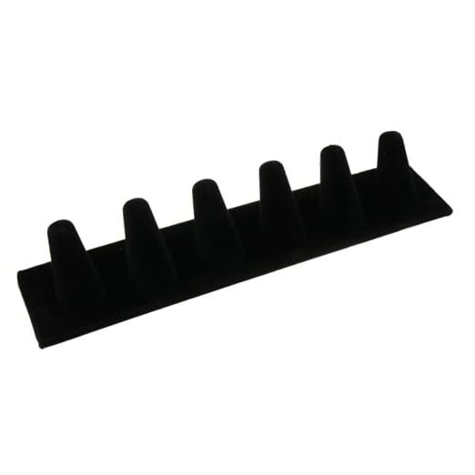MEETOOT Black Velvet 6-finger ring display Stand and organizing stand