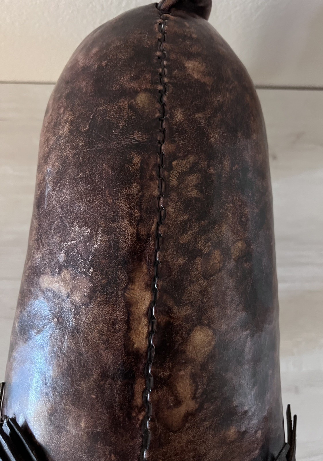 Vintage Dimitri Omersa Lion Leather Footstool